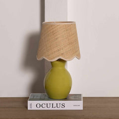 Salgareda Olive Rattan Table Lamp - Ornate Home