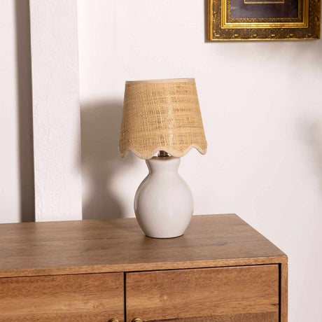 Salgareda White Ceramic Table Lamp - Ornate Home