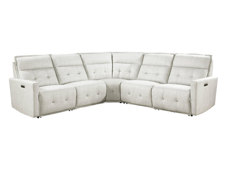 Salida White 5-Piece Modular Power Reclining Sectional - Ornate Home