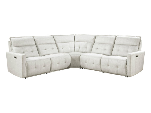 Salida White 5-Piece Modular Power Reclining Sectional - Ornate Home