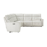 Salida White 5-Piece Modular Power Reclining Sectional - Ornate Home