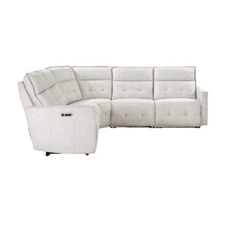 Salida White 5-Piece Modular Power Reclining Sectional - Ornate Home
