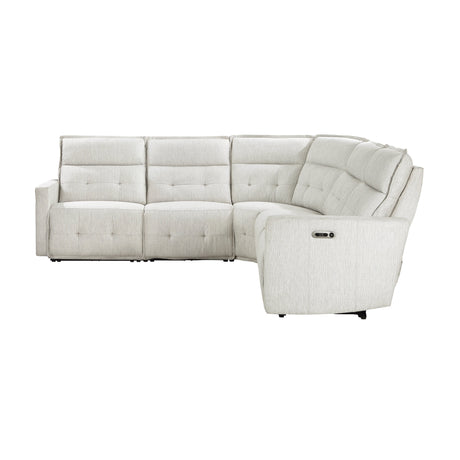 Salida White 5-Piece Modular Power Reclining Sectional - Ornate Home