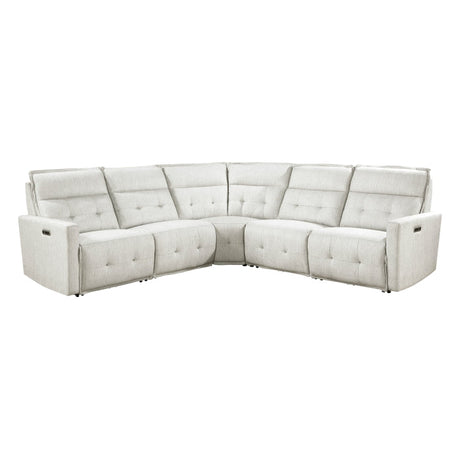 Salida White 5-Piece Modular Power Reclining Sectional - Ornate Home