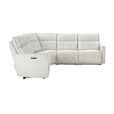 Salida White 5-Piece Modular Power Reclining Sectional - Ornate Home