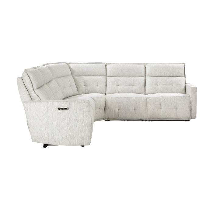Salida White 5-Piece Modular Power Reclining Sectional - Ornate Home