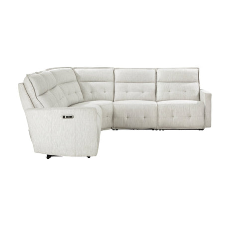 Salida White 5-Piece Modular Power Reclining Sectional - Ornate Home