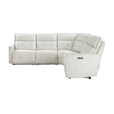 Salida White 5-Piece Modular Power Reclining Sectional - Ornate Home