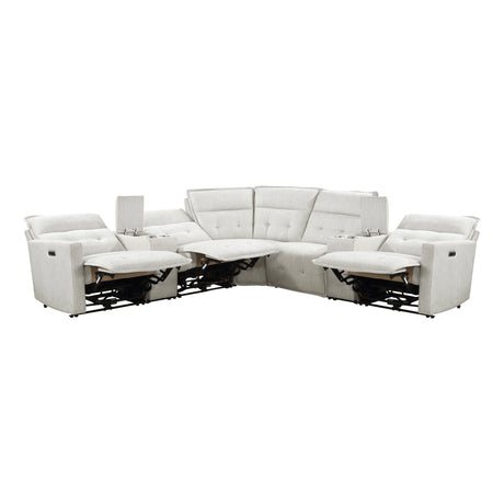 Salida White 7-Piece Modular Power Reclining Sectional - Ornate Home