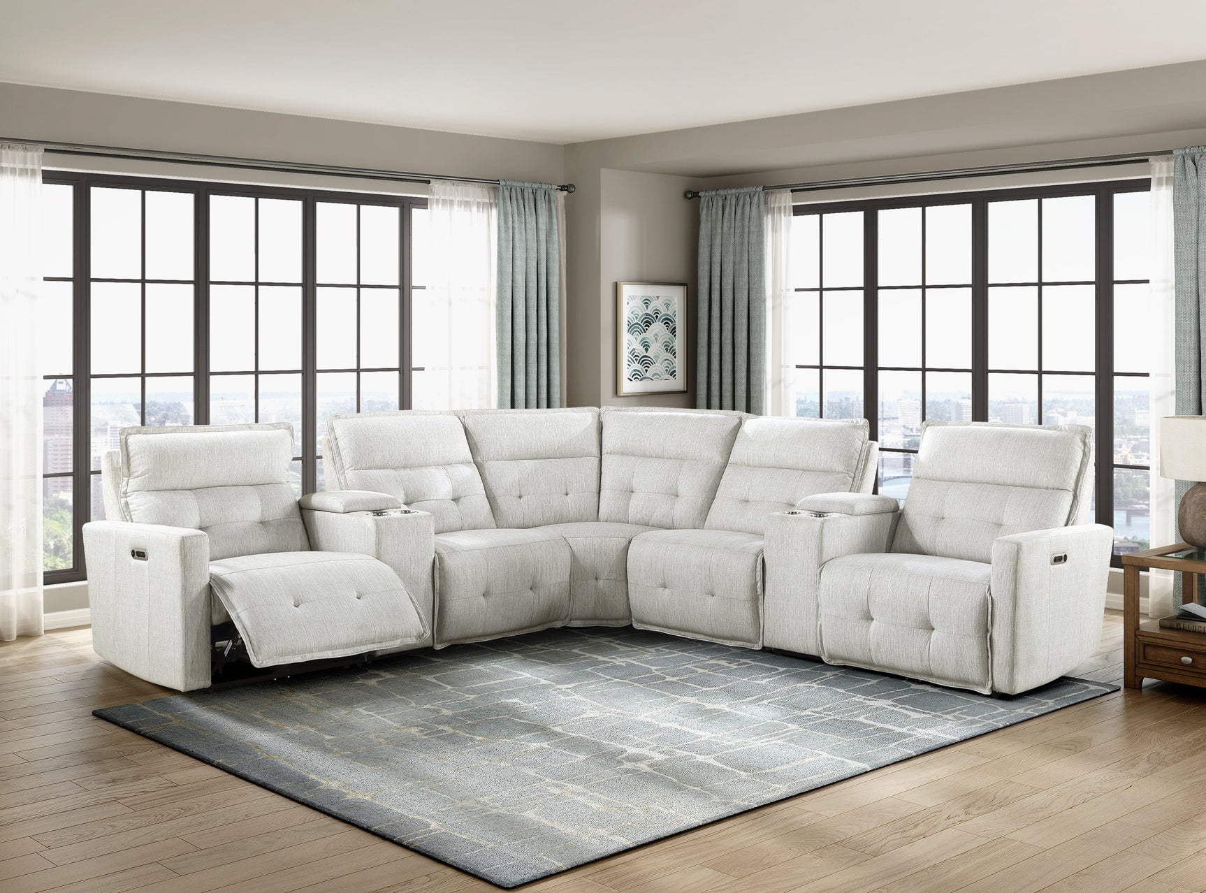 Salida White 7-Piece Modular Power Reclining Sectional - Ornate Home