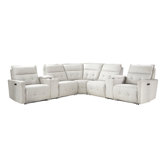 Salida White 7-Piece Modular Power Reclining Sectional - Ornate Home