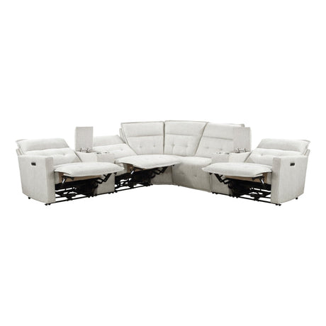 Salida White 7-Piece Modular Power Reclining Sectional - Ornate Home