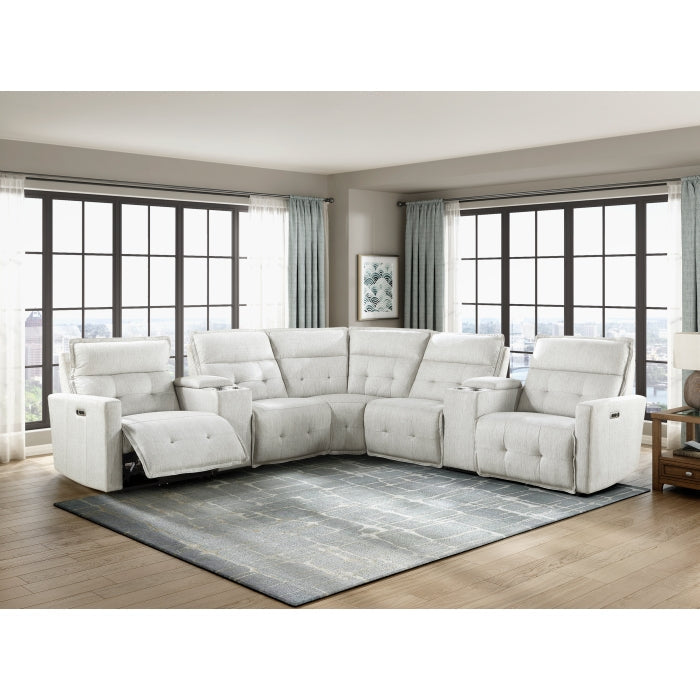 Salida White 7-Piece Modular Power Reclining Sectional - Ornate Home