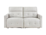 Salida White Power Double Reclining Loveseat - Ornate Home