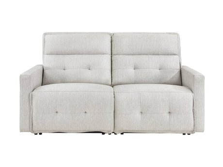 Salida White Power Double Reclining Loveseat - Ornate Home