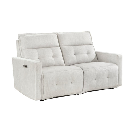 Salida White Power Double Reclining Loveseat - Ornate Home