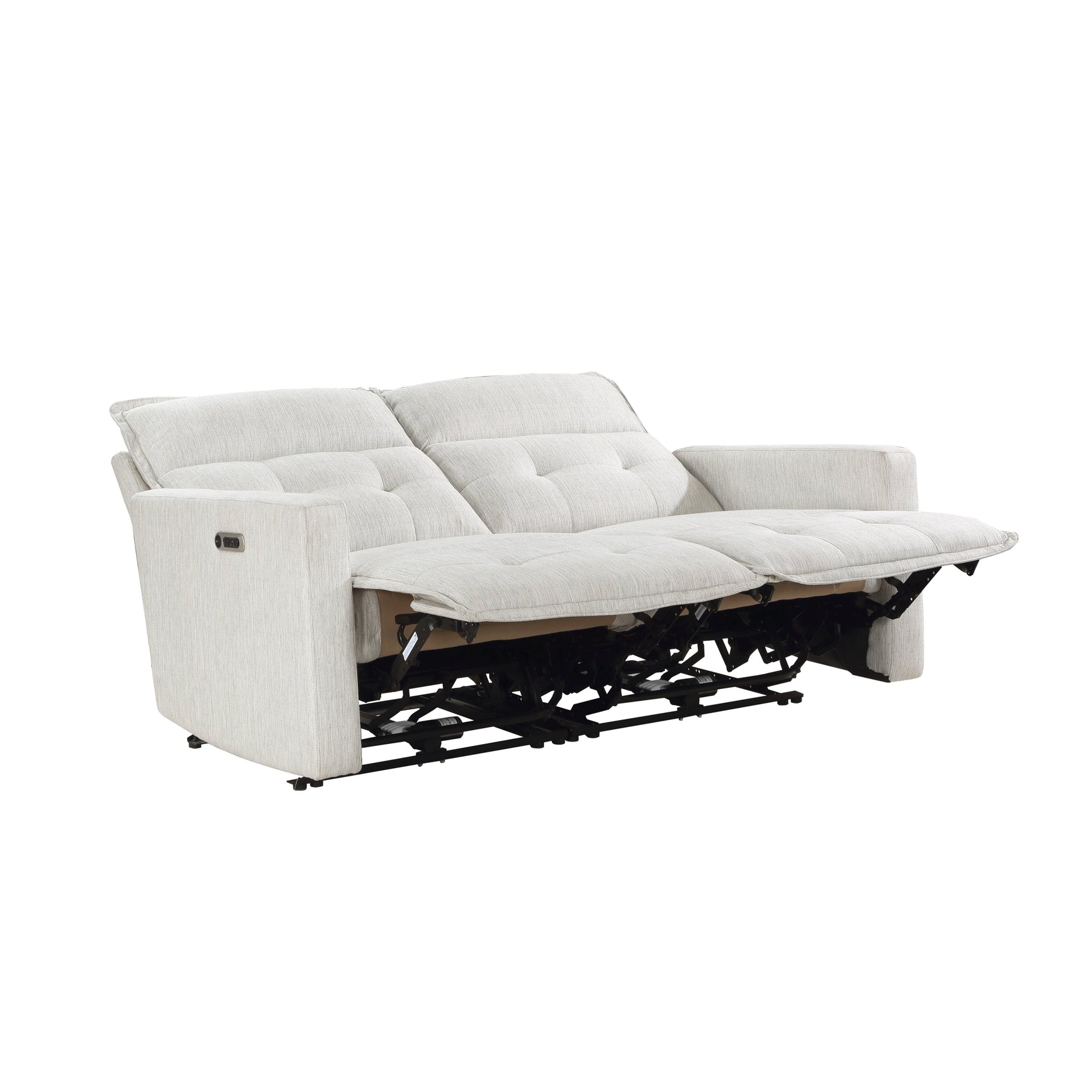 Salida White Power Double Reclining Loveseat - Ornate Home