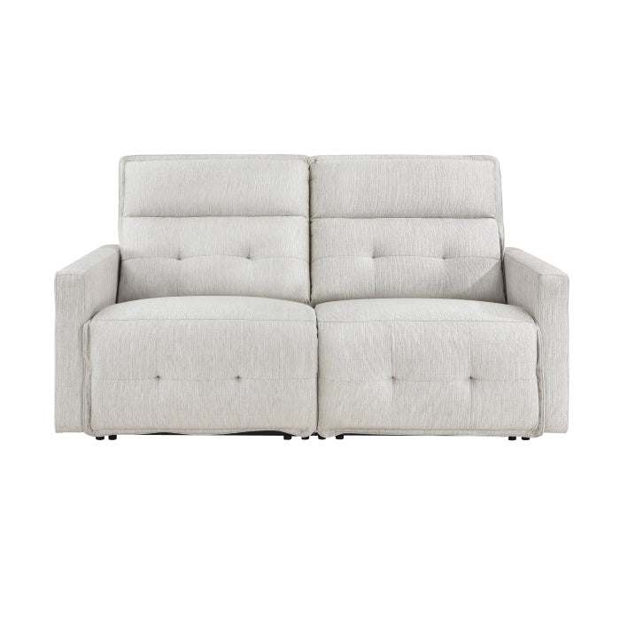 Salida White Power Double Reclining Loveseat - Ornate Home