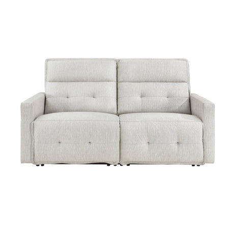Salida White Power Double Reclining Loveseat - Ornate Home
