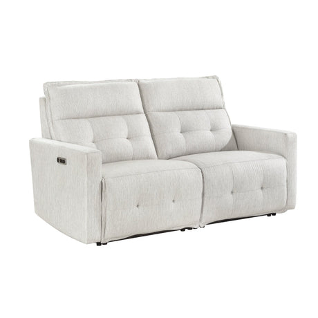 Salida White Power Double Reclining Loveseat - Ornate Home
