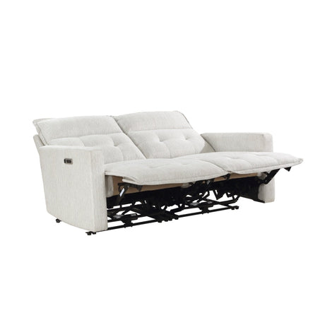 Salida White Power Double Reclining Loveseat - Ornate Home
