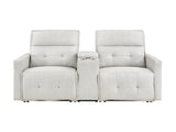 Salida White Power Double Reclining Loveseat - Ornate Home