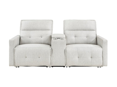 Salida White Power Double Reclining Loveseat - Ornate Home