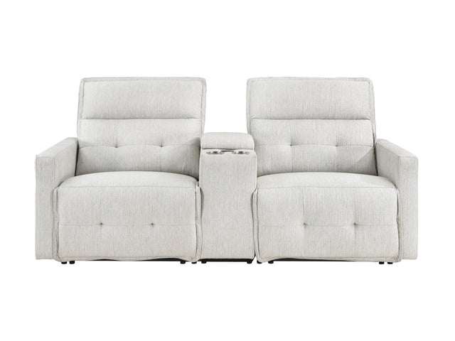 Salida White Power Double Reclining Loveseat - Ornate Home