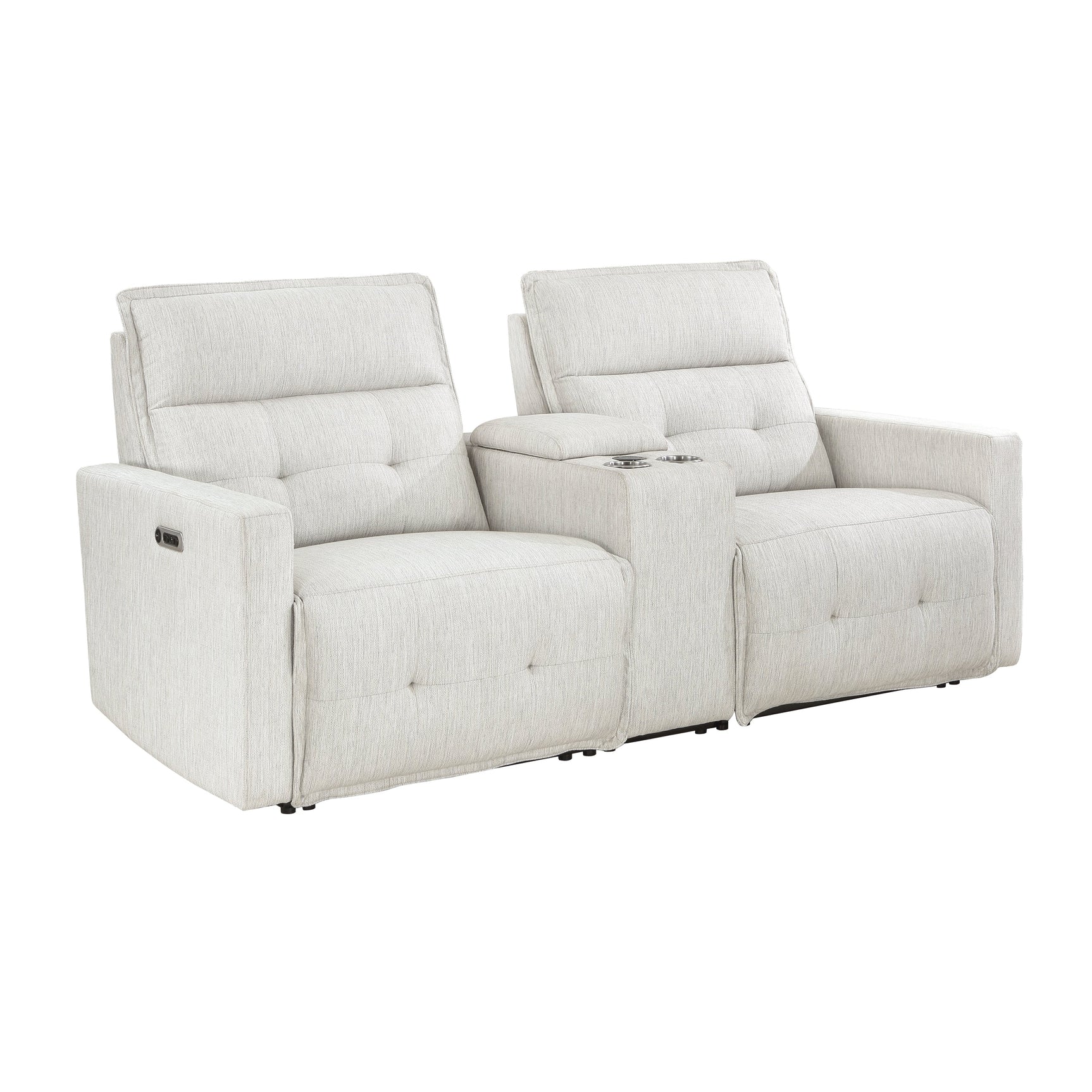 Salida White Power Double Reclining Loveseat - Ornate Home