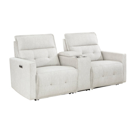 Salida White Power Double Reclining Loveseat - Ornate Home