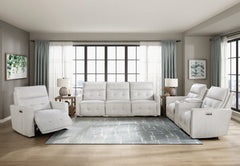 Salida White Power Double Reclining Loveseat - Ornate Home