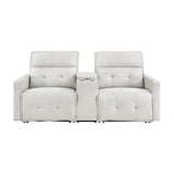 Salida White Power Double Reclining Loveseat - Ornate Home
