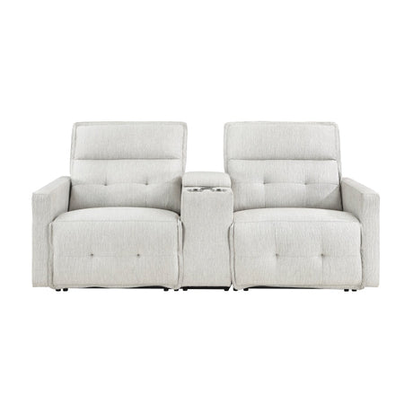 Salida White Power Double Reclining Loveseat - Ornate Home