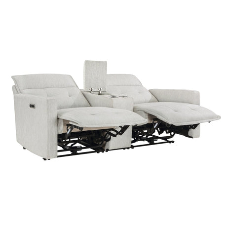 Salida White Power Double Reclining Loveseat - Ornate Home