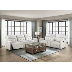 Salida White Power Double Reclining Loveseat - Ornate Home