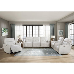 Salida White Power Double Reclining Loveseat - Ornate Home