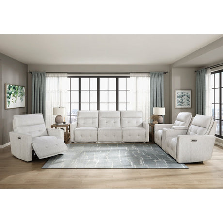 Salida White Power Double Reclining Loveseat - Ornate Home