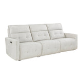 Salida White Power Double Reclining Sofa - Ornate Home