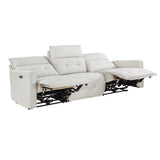 Salida White Power Double Reclining Sofa - Ornate Home