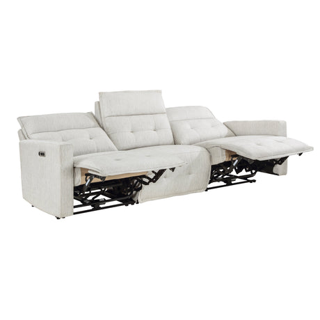 Salida White Power Double Reclining Sofa - Ornate Home