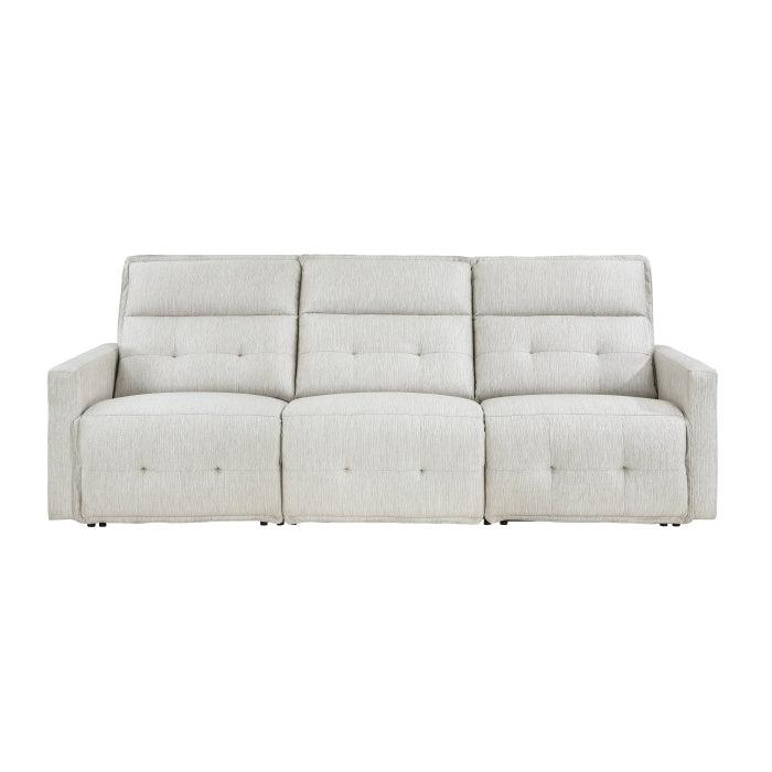 Salida White Power Double Reclining Sofa - Ornate Home