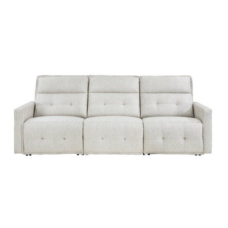 Salida White Power Double Reclining Sofa - Ornate Home