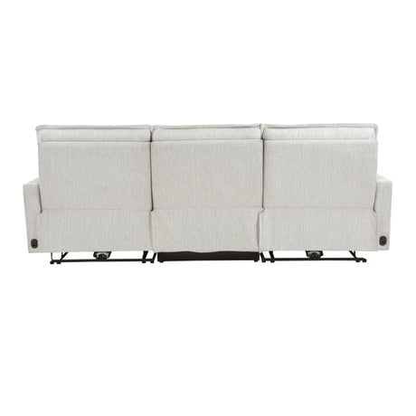 Salida White Power Double Reclining Sofa - Ornate Home