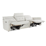 Salida White Power Double Reclining Sofa - Ornate Home