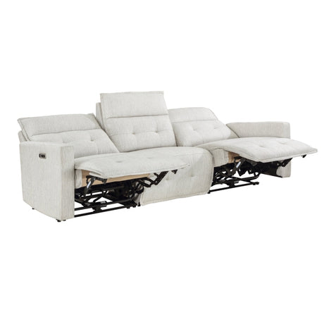 Salida White Power Double Reclining Sofa - Ornate Home