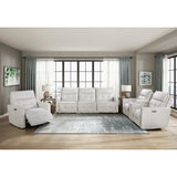 Salida White Power Double Reclining Sofa - Ornate Home