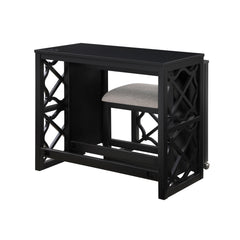 Salina Black 3-Piece Pack Desks w/ Stool Set - Ornate Home