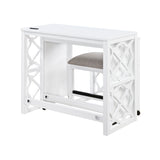 Salina White 3-Piece Pack Desks w/ Stool Set - Ornate Home