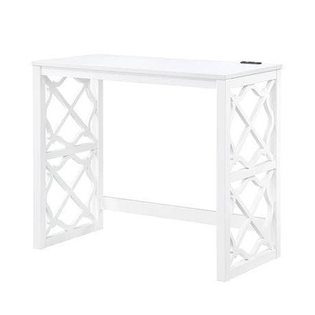 Salina White 3-Piece Pack Desks w/ Stool Set - Ornate Home
