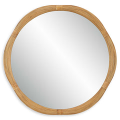 Salina Woodtone Round Bamboo Mirror - Ornate Home